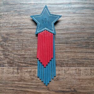 Portland Leather Austin Star Tassel Keychain - Deep Water, Ruby